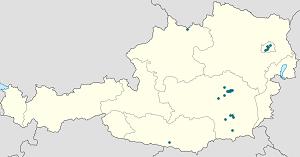 Biresyel destekçiler için işaretli Bezirk Bruck-Mürzzuschlag haritası