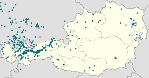 Karta över Tyrolen med taggar för varje stödjare