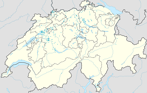 Mapa mesta Brügg so značkami pre jednotlivých podporovateľov