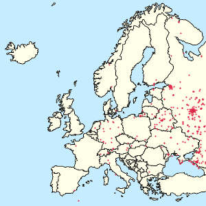 Map of European Union with markings for the individual supporters