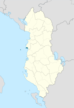 Albanija žemėlapis su individualių rėmėjų žymėjimais