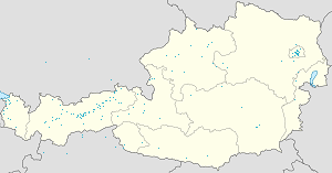 Mapa mesta Rakúsko so značkami pre jednotlivých podporovateľov