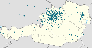 Map of Wels with markings for the individual supporters