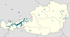 Map of Tyrol with markings for the individual supporters
