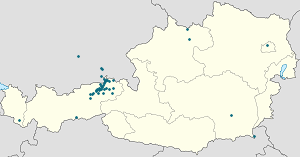 Kufstein kartta tunnisteilla jokaiselle kannattajalle