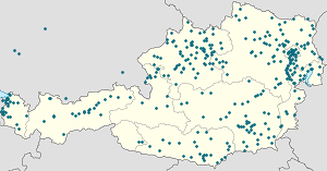 Kort over Østrig med tags til hver supporter 