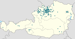 Map of Upper Austria with markings for the individual supporters