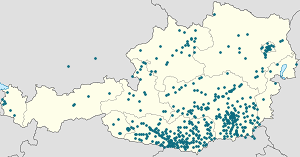 Kaart van Oostenrijk met markeringen voor elke ondertekenaar