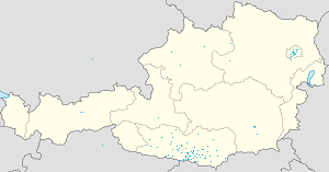 Mapa města Villach se značkami pro každého podporovatele 
