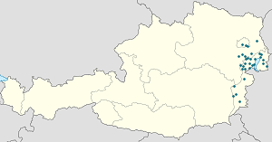 Mapa Burgenland z oznaczeniami poszczególnych kibiców