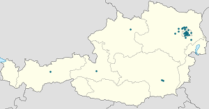 Mapa mesta Döbling so značkami pre jednotlivých podporovateľov