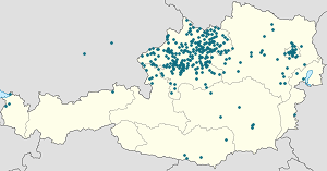 Map of Upper Austria with markings for the individual supporters