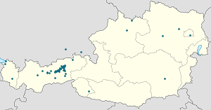 Mapa města Schwaz se značkami pro každého podporovatele 