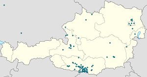 Carte de District de Villach-Land avec des marqueurs pour chaque supporter
