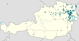 Map of Lower Austria with markings for the individual supporters