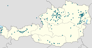 Mapa města Rakousko se značkami pro každého podporovatele 