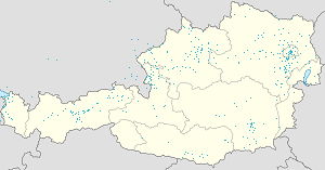 Mapa mesta Rakúsko so značkami pre jednotlivých podporovateľov