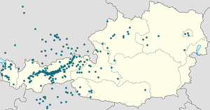 Map of Innsbruck with markings for the individual supporters