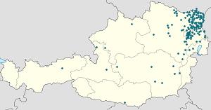 Map of Lower Austria with markings for the individual supporters