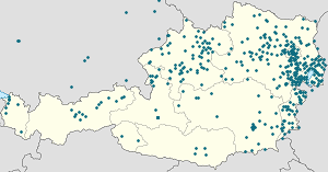 Kart over Burgenland med tagger for hver støttespiller