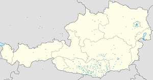 Mapa mesta Korutánsko so značkami pre jednotlivých podporovateľov