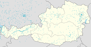 Mapa města Tyrolsko se značkami pro každého podporovatele 