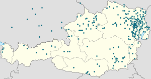 Kart over Østerrike med markører for hver supporter