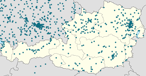 Mapa Austria z zaznaczonymi osobami wspierającymi