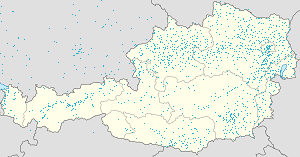 Mapa mesta Rakúsko so značkami pre jednotlivých podporovateľov