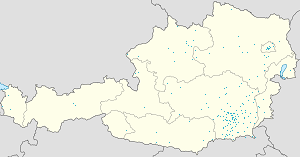 Mapa města Štýrský Hradec se značkami pro každého podporovatele 
