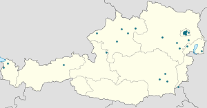 Mapa města Rakousko se značkami pro každého podporovatele 