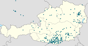 Map of Carinthia with markings for the individual supporters