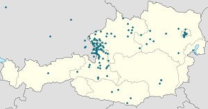 Mapa mesta Salzburg so značkami pre jednotlivých podporovateľov