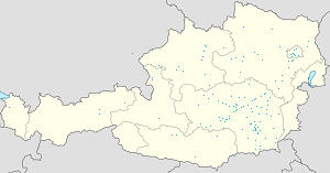 Mapa mesta Leoben so značkami pre jednotlivých podporovateľov