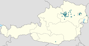 Map of Ybbs an der Donau with markings for the individual supporters