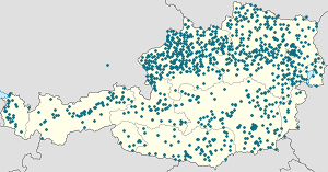 Map of Austria with markings for the individual supporters