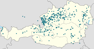 Kart over Østerrike med markører for hver supporter