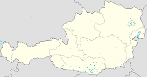 Mapa mesta Ferlach so značkami pre jednotlivých podporovateľov