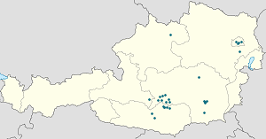 Carte de District de Murau avec des marqueurs pour chaque supporter