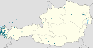 Carte de District de Bludenz avec des marqueurs pour chaque supporter
