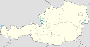 Harta lui Districtul Salzburg-regiune cu marcatori pentru fiecare suporter