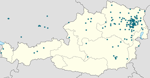 Карта на Клостернойбург с маркери за всеки поддръжник
