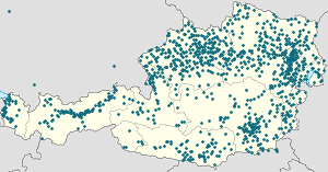 Harta zonei Austria cu markeri pentru fiecare susținător