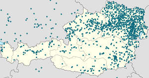 Map of Lower Austria with markings for the individual supporters