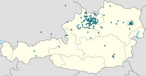 Map of Linz with markings for the individual supporters