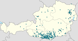 Map of Carinthia with markings for the individual supporters