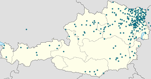 Map of Lower Austria with markings for the individual supporters