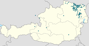 Map of Lower Austria with markings for the individual supporters