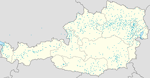 Mapa města Rakousko se značkami pro každého podporovatele 