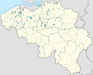 Map of Bruges with markings for the individual supporters